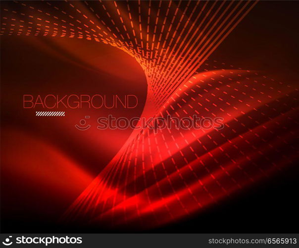 Smooth light effect, straight lines on glowing shiny neon dark background. Energy technology idea. Smooth light effect, straight lines on glowing shiny neon dark background. Energy technology idea. Vector illustration