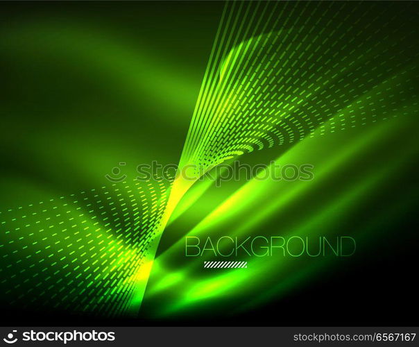 Smooth light effect, straight lines on glowing shiny neon dark background. Energy technology idea. Smooth light effect, straight lines on glowing shiny neon dark background. Energy technology idea. Vector illustration