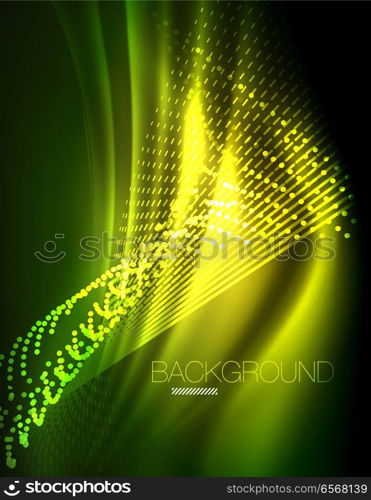 Smooth light effect, straight lines on glowing shiny neon dark background. Energy technology idea. Smooth light effect, straight lines on glowing shiny neon dark background. Energy technology idea. Vector illustration