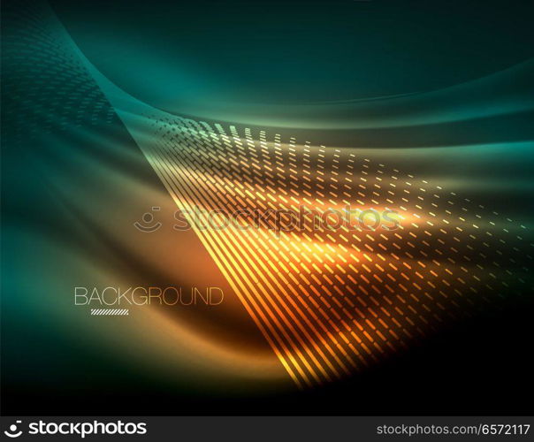 Smooth light effect, straight lines on glowing shiny neon dark background. Energy technology idea. Smooth light effect, straight lines on glowing shiny neon dark background. Energy technology idea. Vector illustration