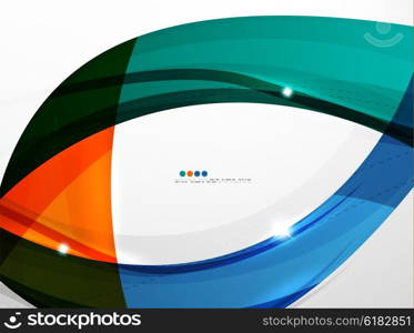 Smooth wave line abstract background. Smooth wave line abstract background - color curve stripes and lines in motion concept and with light and shadow effects. Presentation banner and business card message design template