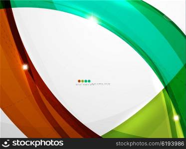 Smooth wave line abstract background. Smooth wave line abstract background - color curve stripes and lines in motion concept and with light and shadow effects. Presentation banner and business card message design template
