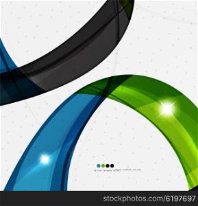 Smooth wave line abstract background. Smooth wave line abstract background - color curve stripes and lines in motion concept and with light and shadow effects. Presentation banner and business card message design template