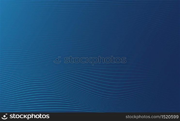 Smooth wave lines stripe multicolor techno texture vector dark blue abstract background illustration