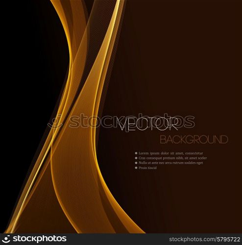 Smooth wave stream line abstract header layout. . Gold Smooth wave stream line abstract header layout. Vector illustration