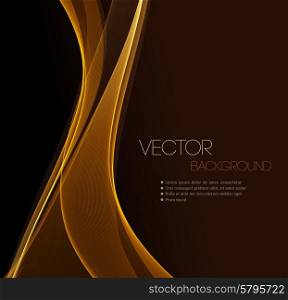 Smooth wave stream line abstract header layout. . Gold Smooth wave stream line abstract header layout. Vector illustration