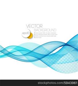 Smooth wave stream line abstract header layout. Vector illustration. Vector Abstract Blue curved lines background. Template brochure design.