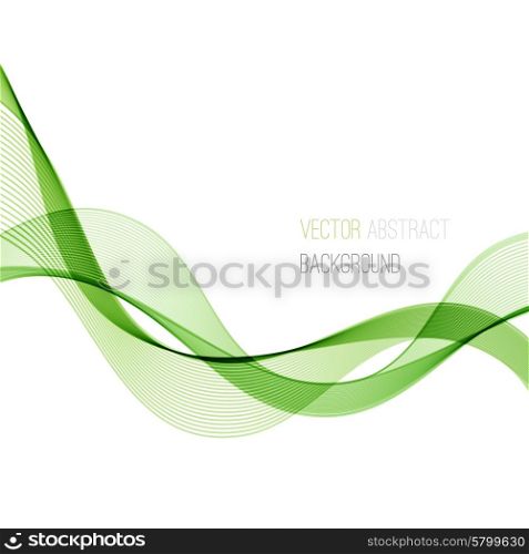 Smooth wave stream line abstract header layout. Vector illustration. Vector Abstract Green curved lines background. Template brochure design.