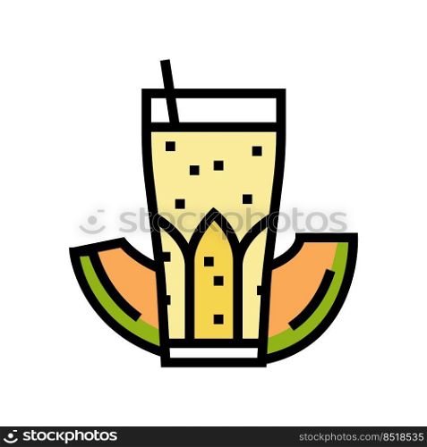 smoothie melon color icon vector. smoothie melon sign. isolated symbol illustration. smoothie melon color icon vector illustration