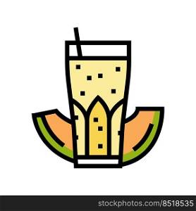 smoothie melon color icon vector. smoothie melon sign. isolated symbol illustration. smoothie melon color icon vector illustration