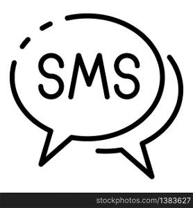 SMS bubbles icon. Outline SMS bubbles vector icon for web design isolated on white background. SMS bubbles icon, outline style