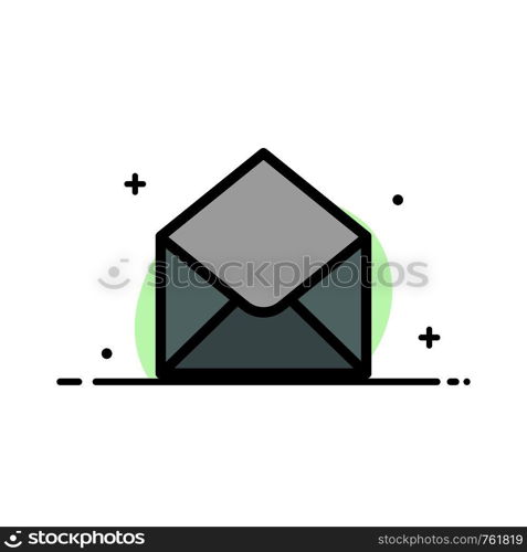 Sms, Email, Mail, Message Business Flat Line Filled Icon Vector Banner Template