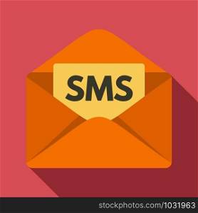 Sms inbox icon. Flat illustration of sms inbox vector icon for web design. Sms inbox icon, flat style