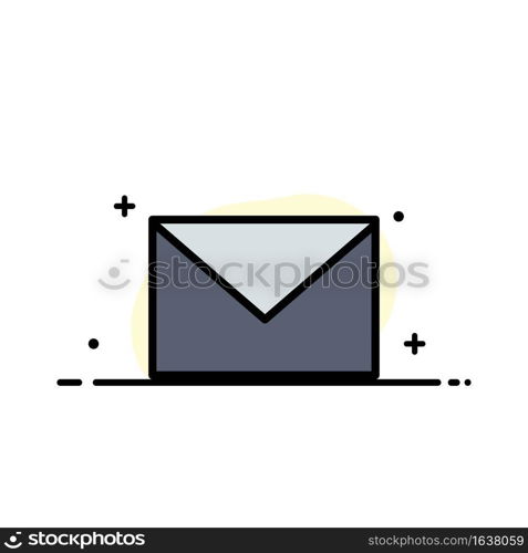 Sms, Massage, Mail, Sand  Business Flat Line Filled Icon Vector Banner Template