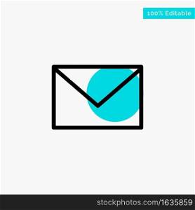 Sms, Massage, Mail, Sand turquoise highlight circle point Vector icon