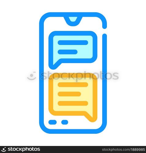 sms message conversation color icon vector. sms message conversation sign. isolated symbol illustration. sms message conversation color icon vector illustration