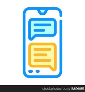 sms message conversation color icon vector. sms message conversation sign. isolated symbol illustration. sms message conversation color icon vector illustration