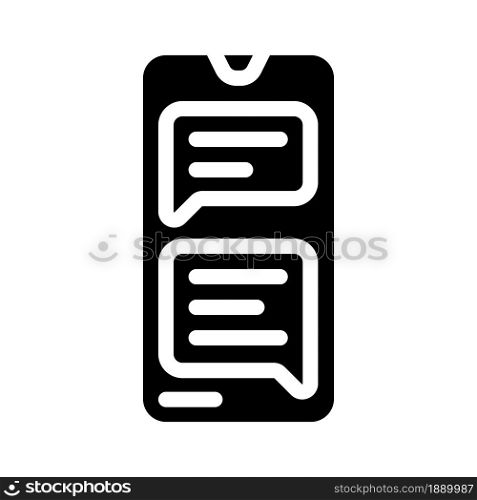 sms message conversation glyph icon vector. sms message conversation sign. isolated contour symbol black illustration. sms message conversation glyph icon vector illustration