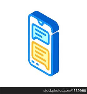 sms message conversation isometric icon vector. sms message conversation sign. isolated symbol illustration. sms message conversation isometric icon vector illustration