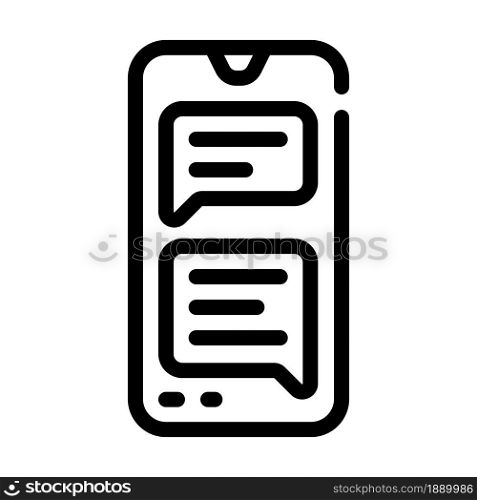 sms message conversation line icon vector. sms message conversation sign. isolated contour symbol black illustration. sms message conversation line icon vector illustration