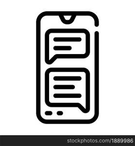 sms message conversation line icon vector. sms message conversation sign. isolated contour symbol black illustration. sms message conversation line icon vector illustration