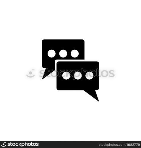 SMS Message. Flat Vector Icon. Simple black symbol on white background. SMS Message Flat Vector Icon