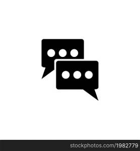 SMS Message. Flat Vector Icon. Simple black symbol on white background. SMS Message Flat Vector Icon