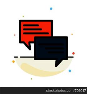 Sms, Message, Popup, Bubble, Chat Abstract Flat Color Icon Template