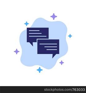 Sms, Message, Popup, Bubble, Chat Blue Icon on Abstract Cloud Background