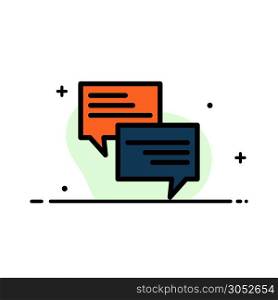 Sms, Message, Popup, Bubble, Chat Business Flat Line Filled Icon Vector Banner Template
