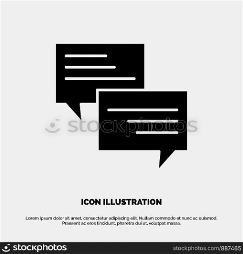 Sms, Message, Popup, Bubble, Chat solid Glyph Icon vector