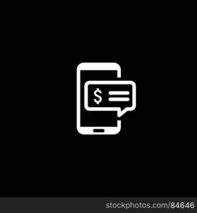 SMS Notification Icon. Flat Design.. SMS Notification Icon. Isolated Illustration. App Symbol or UI element. Mobile Phone with Popup Message.