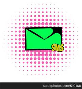 Sms vector icon in comics style isolated on white background. Sms vector icon, comics style