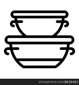 Snack boxes icon outline vector. Food pack. Plastic box. Snack boxes icon outline vector. Food pack
