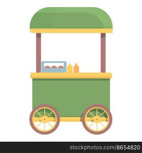 Snack cart icon cartoon vector. Street food. Snack festival. Snack cart icon cartoon vector. Street food