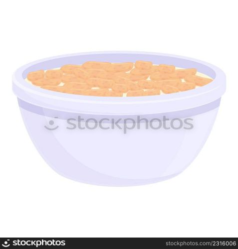 Snack cereal breakfast icon cartoon vector. Milk bowl. Corn flakes. Snack cereal breakfast icon cartoon vector. Milk bowl