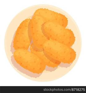 Snack food icon cartoon vector. Potato meal. Cooking arancini. Snack food icon cartoon vector. Potato meal