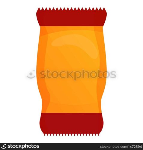 Snack package icon. Cartoon of snack package vector icon for web design isolated on white background. Snack package icon, cartoon style