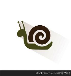 Snail color icon with shadow. Flat vector illustration