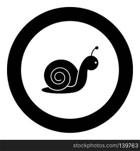 Snail icon black color in round circle vector illustration