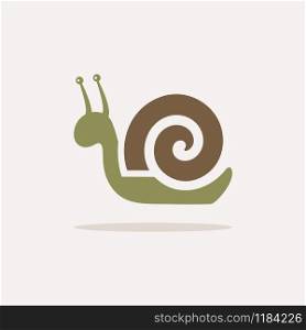 Snail. Icon with shadow on a beige background. Animal flat vector illustration
