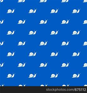 Snail pattern repeat seamless in blue color for any design. Vector geometric illustration. Snail pattern seamless blue