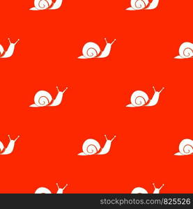 Snail pattern repeat seamless in orange color for any design. Vector geometric illustration. Snail pattern seamless