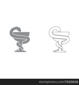 Snake and cup icon .