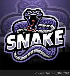 Snake esport mascot logo design