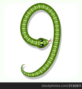 Snake font. Digit 9