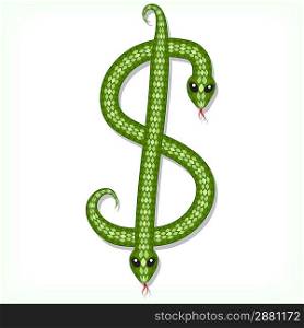 Snake font. Dollar symbol