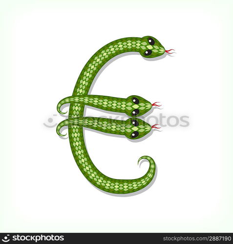 Snake font. Euro symbol