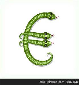 Snake font. Euro symbol