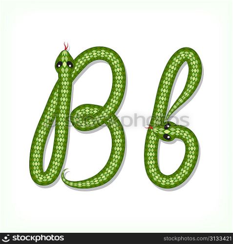 Snake font. Letter B